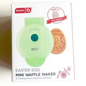 Dash, Easter Egg Mini Waffle Maker, Pastel Green, 4" nonstick cooking surface